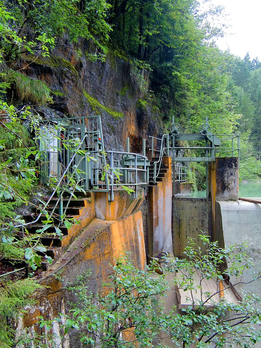 water, weir, river, force, lock, dam, electricity production HD wallpaper