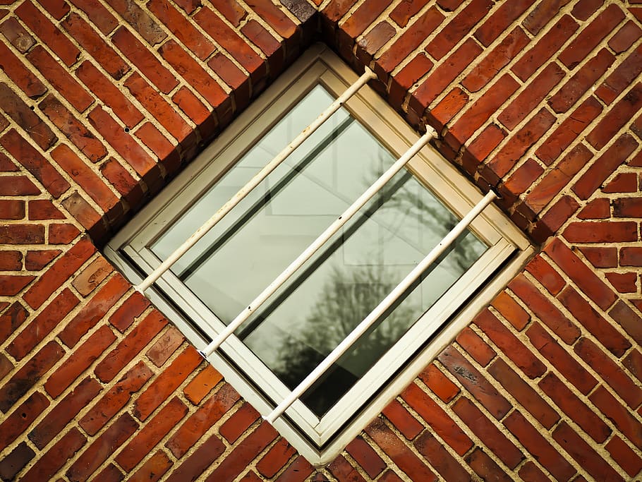 window, brick, facade, architecture, house, wall, stone built house HD wallpaper