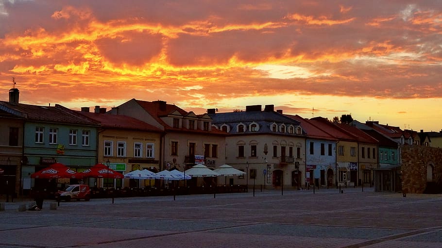sunset, landscape, sky, colors, poland, clouds, olkusz, beauty HD wallpaper