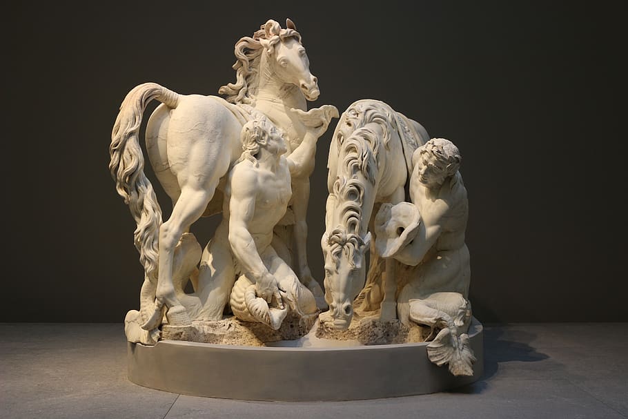 sculpture, statue, horses, art and craft, representation, human representation HD wallpaper