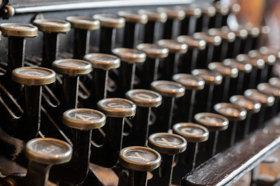 selective focus photography of manual typewriter, antique, old HD wallpaper