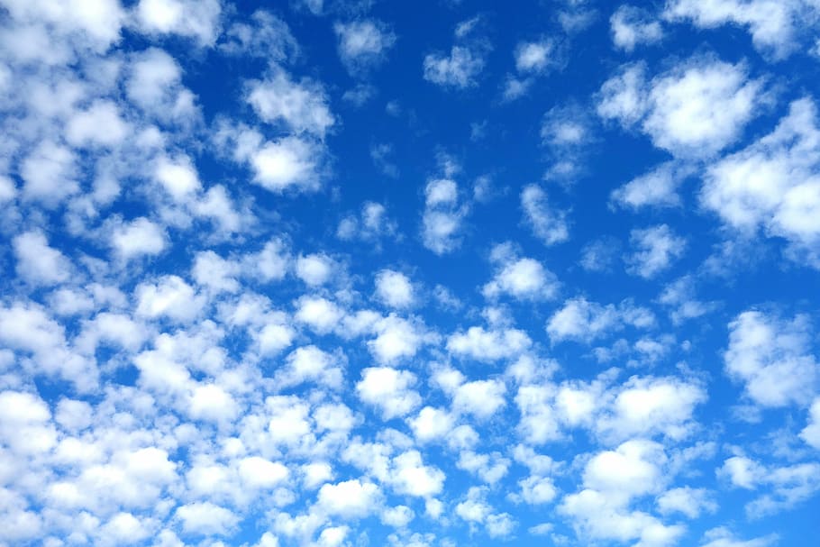 sky, clouds, schäfchen, blue, backgrounds, cloud - sky, textured HD wallpaper