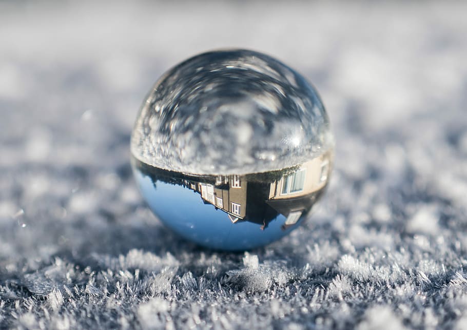stainless steel BB on gray textile, gray stainless steel bauble on gray surface HD wallpaper