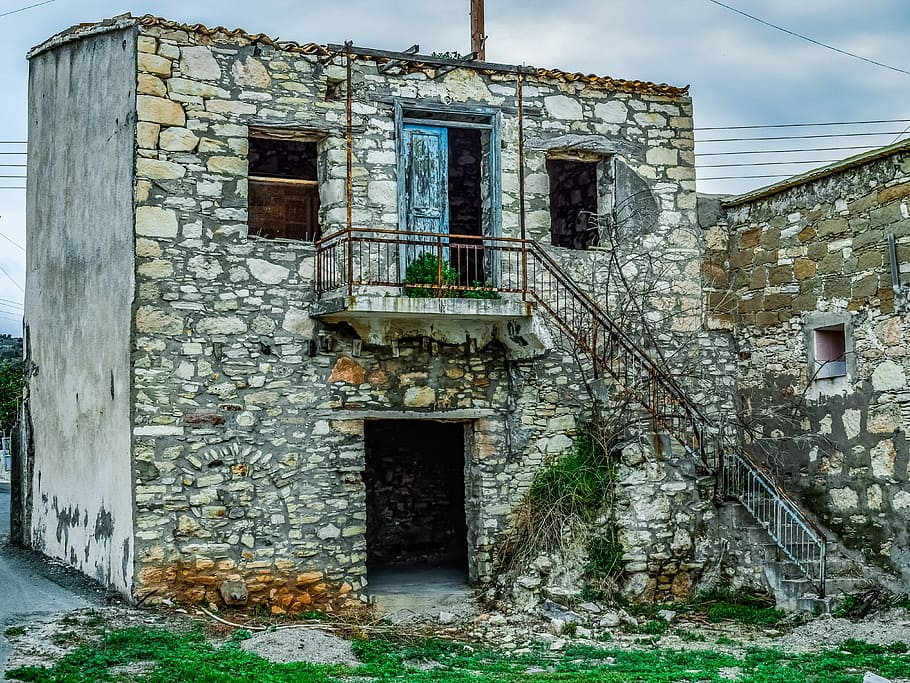 old, house, architecture, wall, stone, abandoned, grunge, exterior, HD wallpaper