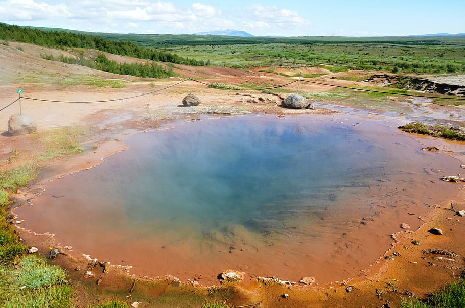 Landscape, Source, Iceland, Volcanic, water, nature, sources of hot HD wallpaper