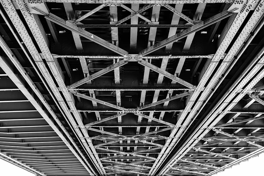 Hohenzollern Bridge, Cologne, railway, railway bridge, steel structure, HD wallpaper