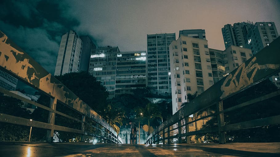 city, road, lights, night, architectural design, architecture HD wallpaper