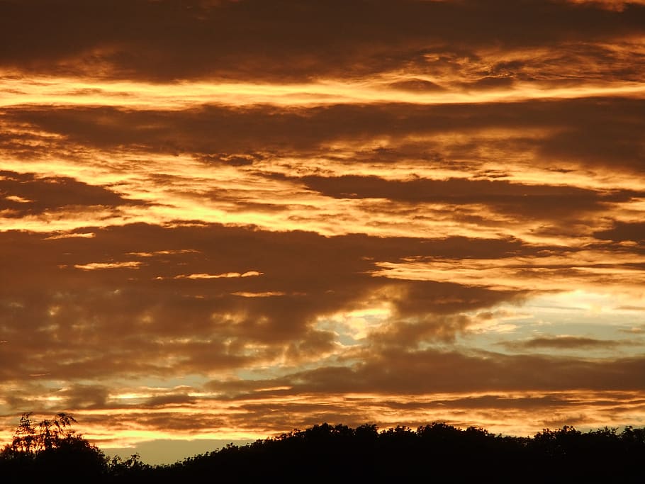 sky, clouds, dramatic, sunset, orange sky, cloud - sky, scenics - nature HD wallpaper