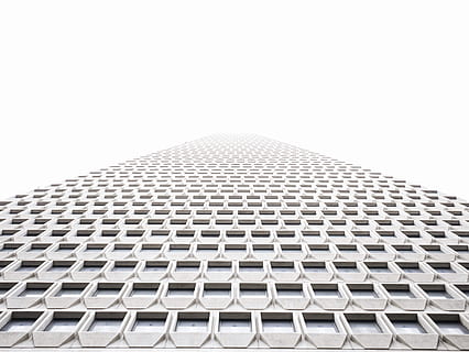 optical illusion, low angle photography of high-rise building HD wallpaper