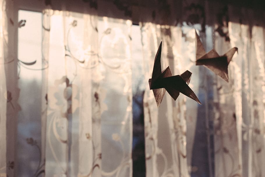 Origami birds, abstract, concepts And Ideas, old, no People, hanging HD wallpaper