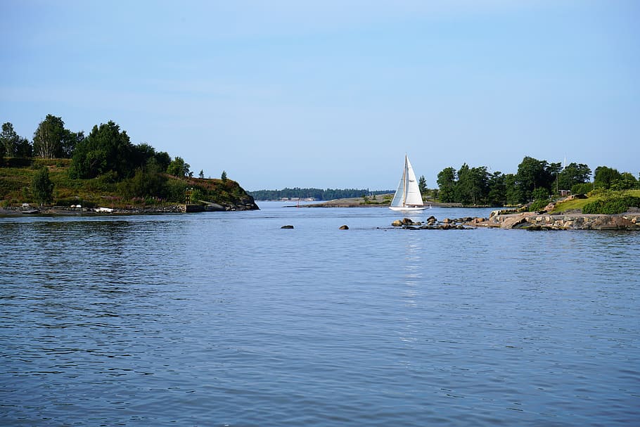 sailboat, archipelago, helsinki, water, nautical vessel, tree HD wallpaper