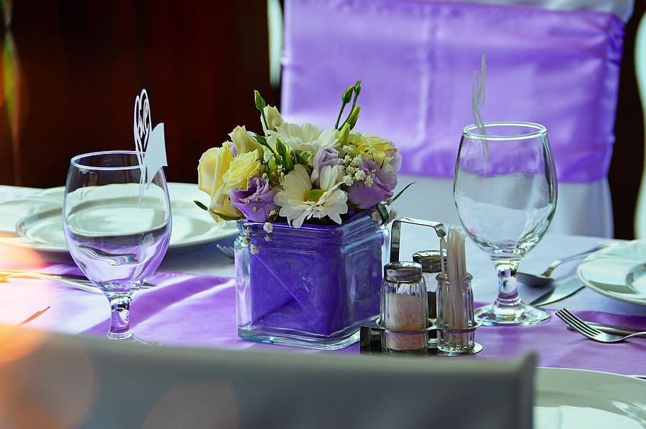 wedding table, wedding place settings, mood, ornament, elegant HD wallpaper