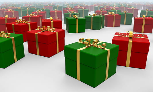 green and red gift box lot, present, package, celebration, christmas HD wallpaper