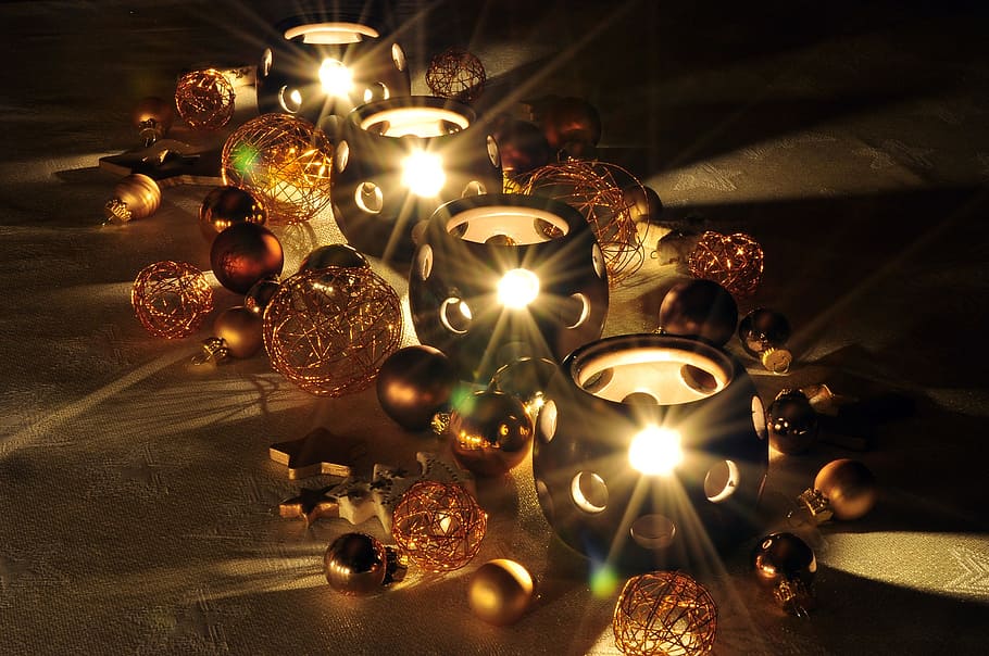 closeup photo of four black lighted candles, christmas, advent HD wallpaper