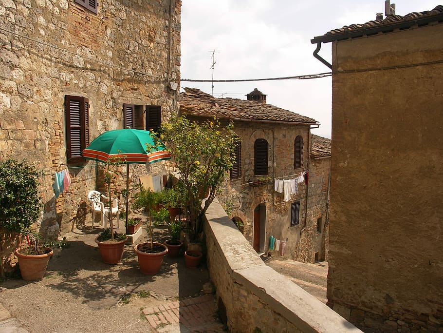 Tuscany, Sun, Parasol, architecture, built structure, travel destinations HD wallpaper