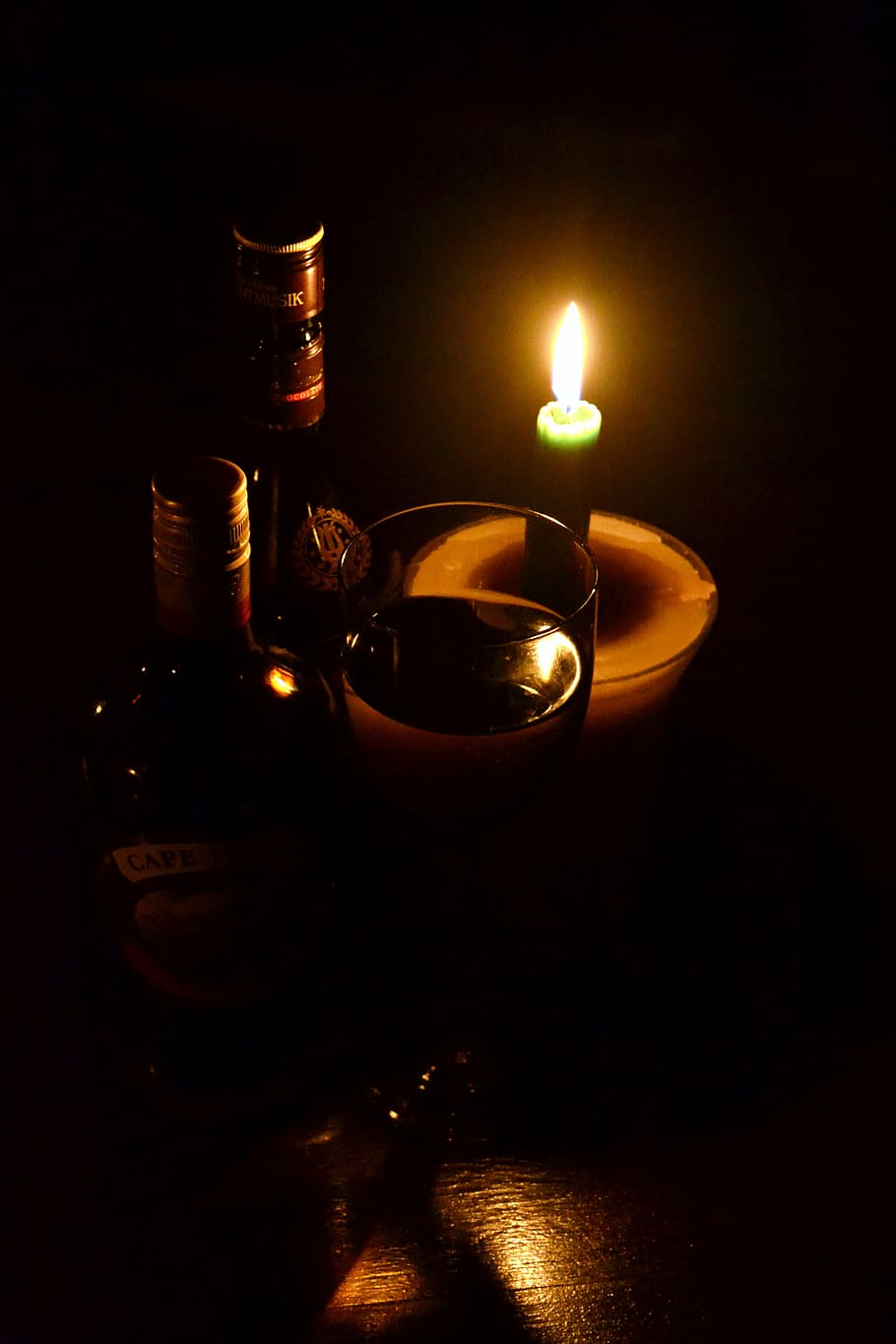 candle light, no electricity, wine, burning, flame, fire, fire - natural phenomenon HD wallpaper