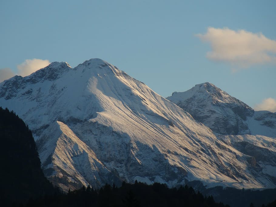 alpine, snow, mountains, sun, sky, scenics - nature, beauty in nature HD wallpaper