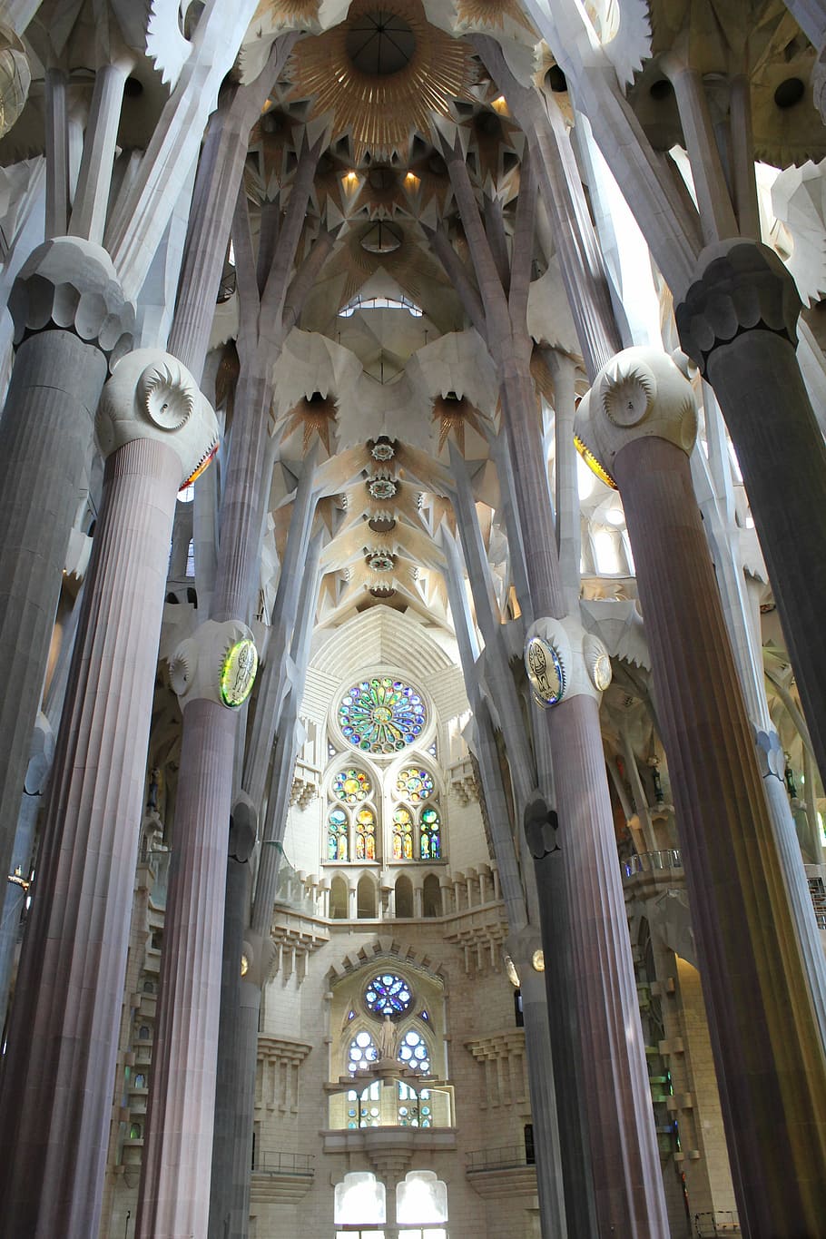Barcelona, Spain, Sagrada Familia, interior, architecture, church, HD wallpaper