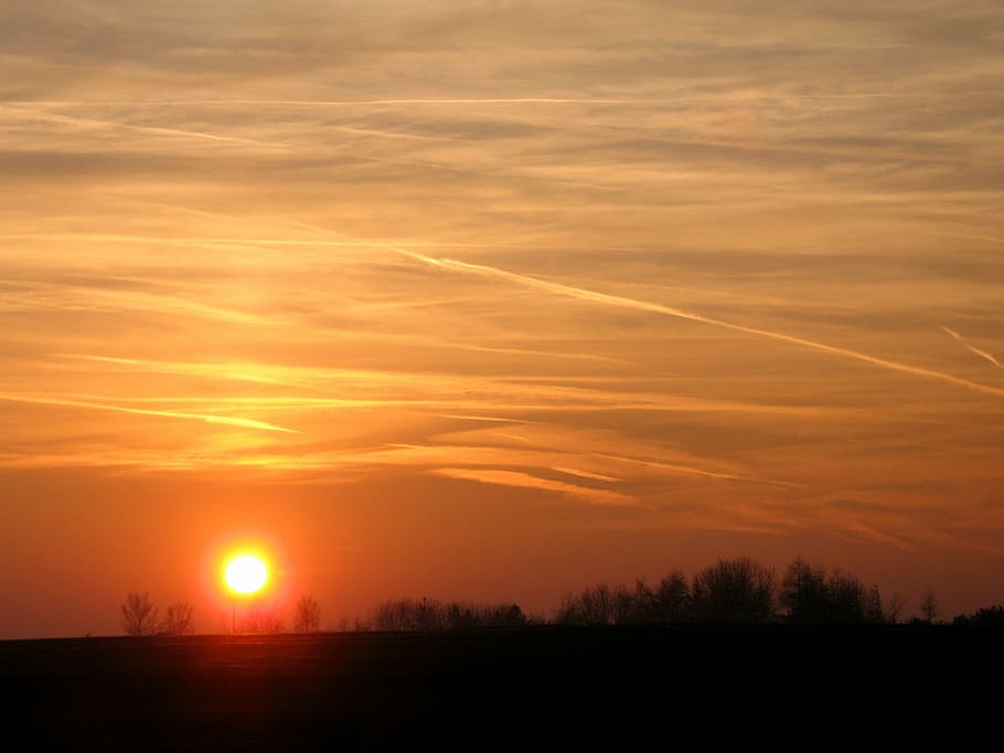sunset, sky, landscape, outdoor, evening, dom, dusk, horizon HD wallpaper