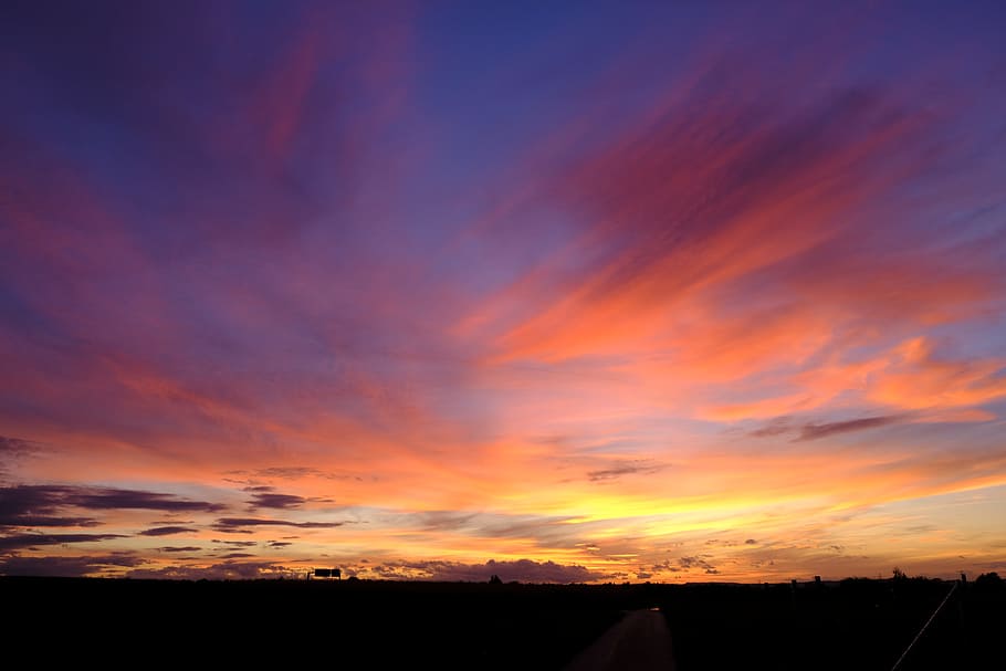 sky, sunset, clouds, abendstimmung, evening sky, romantic, romance HD wallpaper