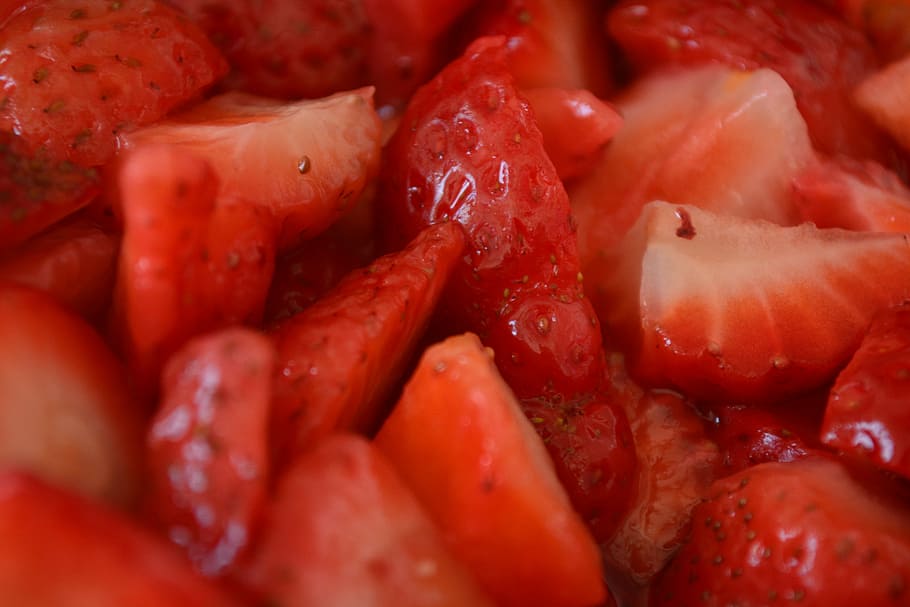 fruit, strawberries, red, sweet, food, bright red, eat, background HD wallpaper