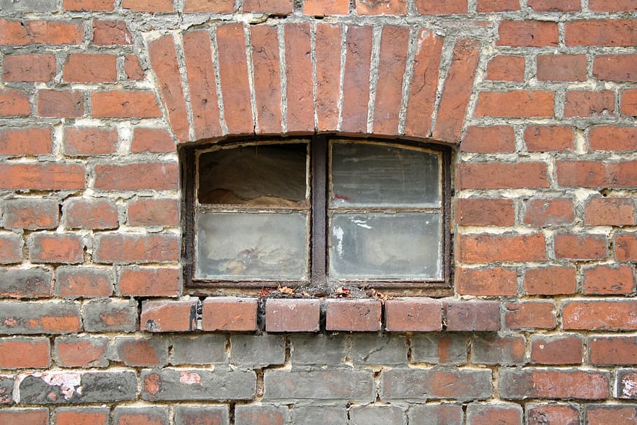 wall, window, clinker, building, old, facade, architecture HD wallpaper