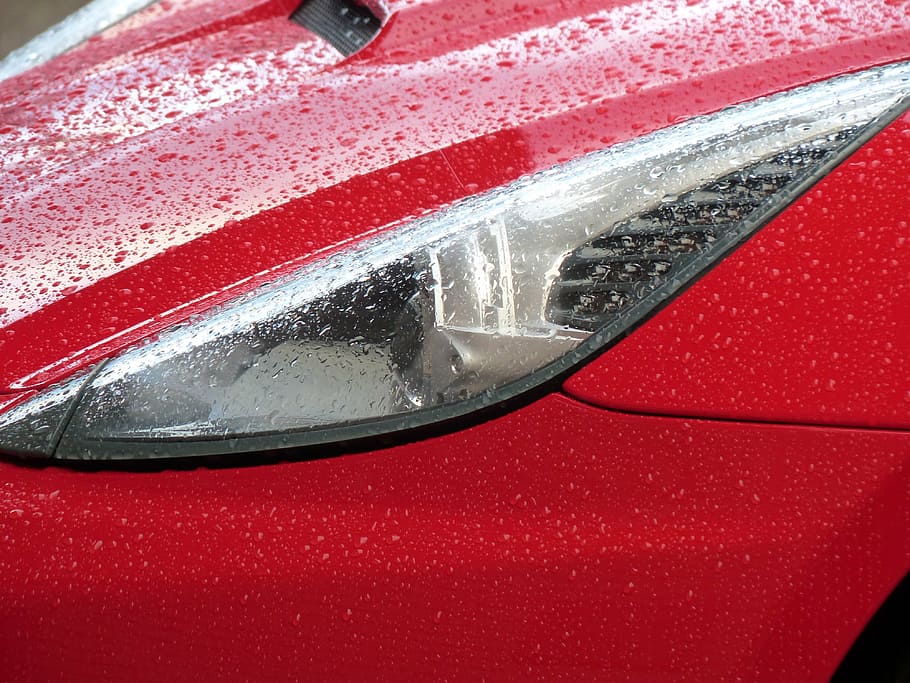 white car headlight, auto, red, ferrari, fast, sport, sports car HD wallpaper