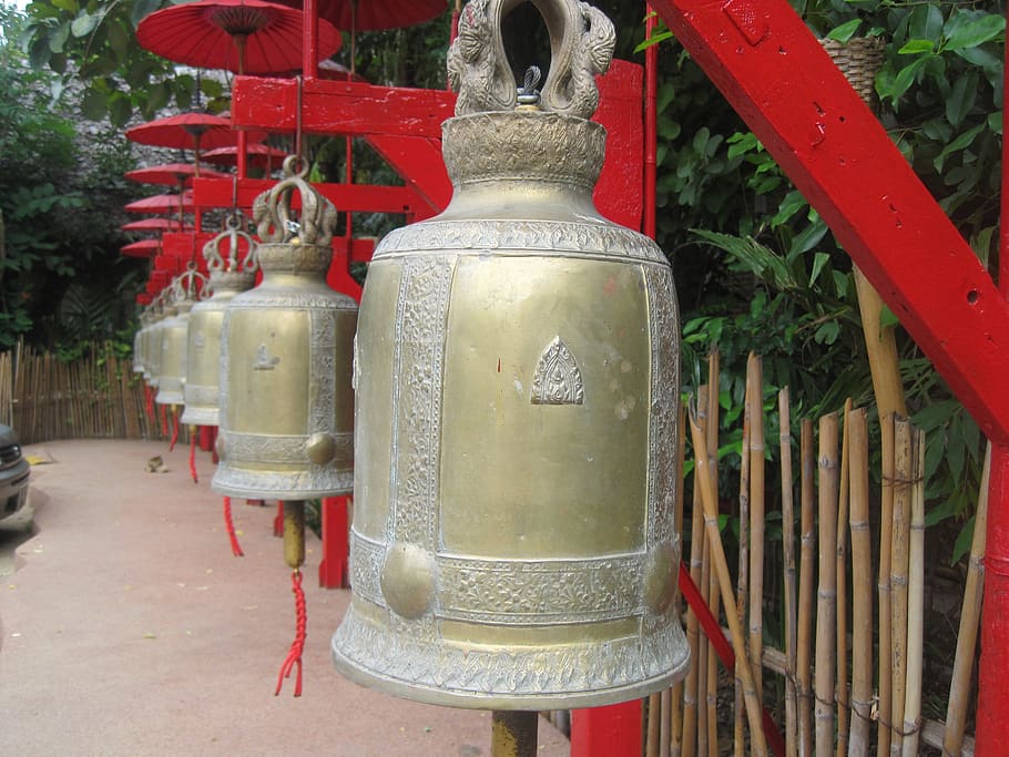 temple, bells, buddhist, ancient, old, culture, asia, traditional HD wallpaper