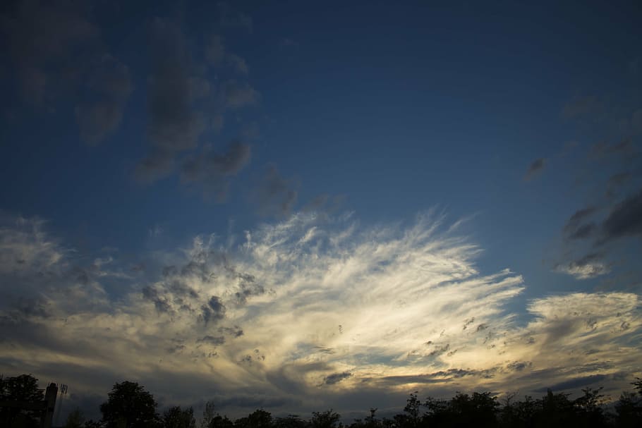 clouds, sunset sky, evening, cloud - sky, beauty in nature HD wallpaper