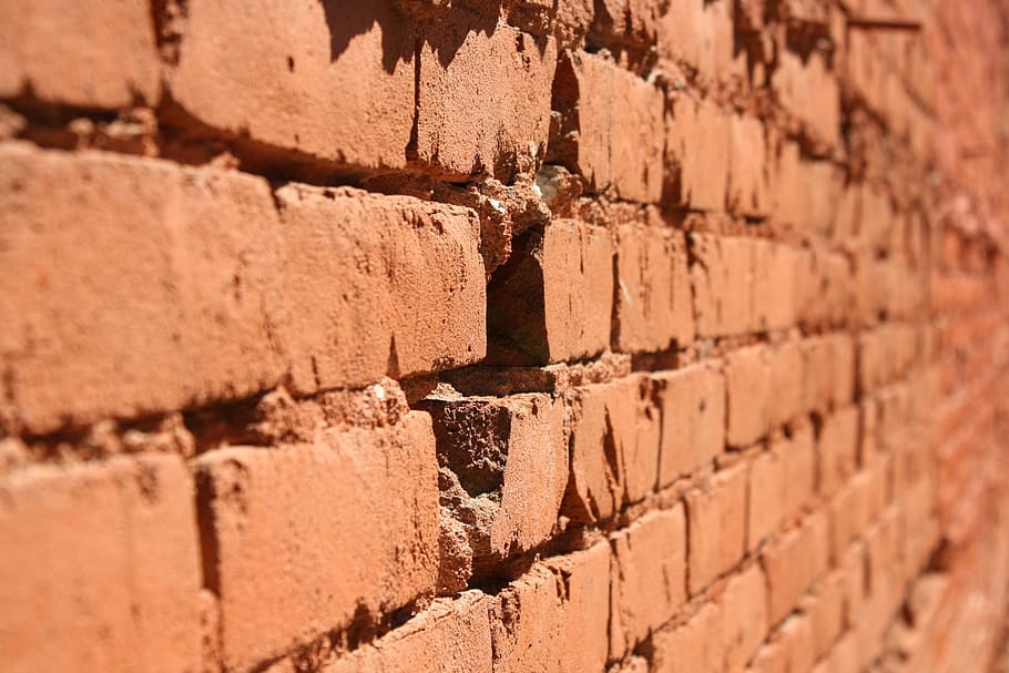 brick, wall, hole, cracked, brick wall, brick wall background HD wallpaper