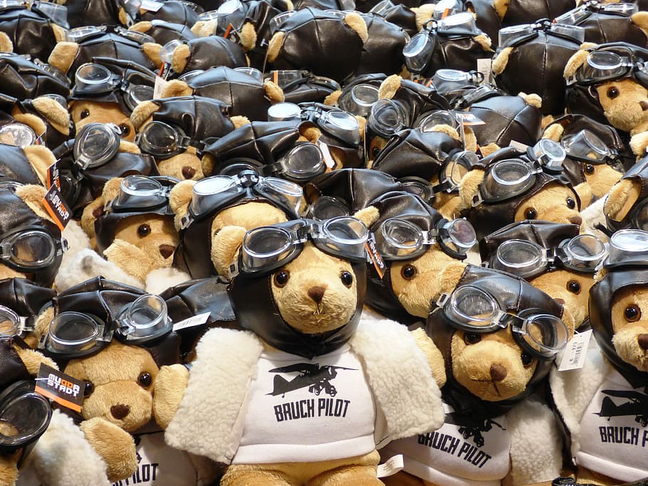 berlin, teddy bear, bears, cap, pilot, the mascot, tourism HD wallpaper