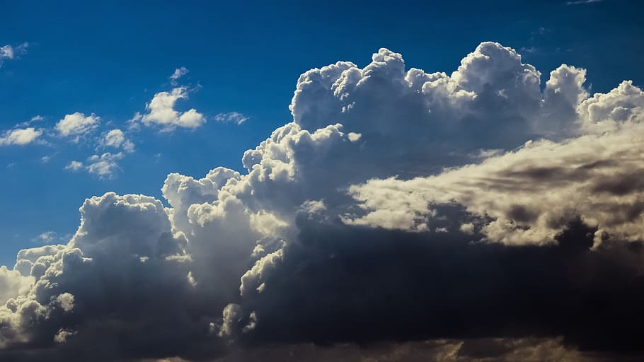 Clouds, White, Cumulus, Sky, grey, nature, cloudscape, atmosphere HD wallpaper