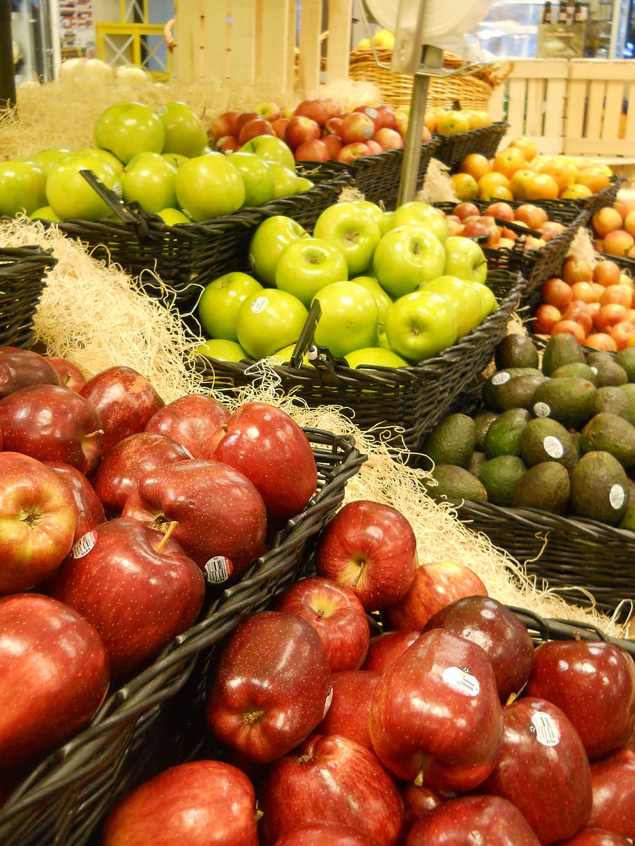 Grocery, Store, Fruit, abundance, freshness, basket, food and drink HD wallpaper
