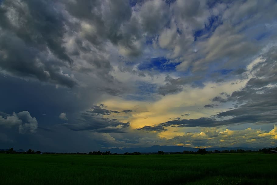 cloud, shower, weather, cloud - sky, beauty in nature, scenics - nature HD wallpaper