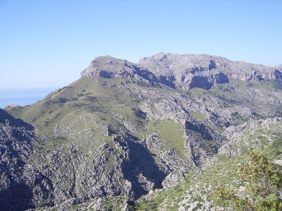 mallorca, spain, landscape, mountains, spring, green, meadows HD wallpaper