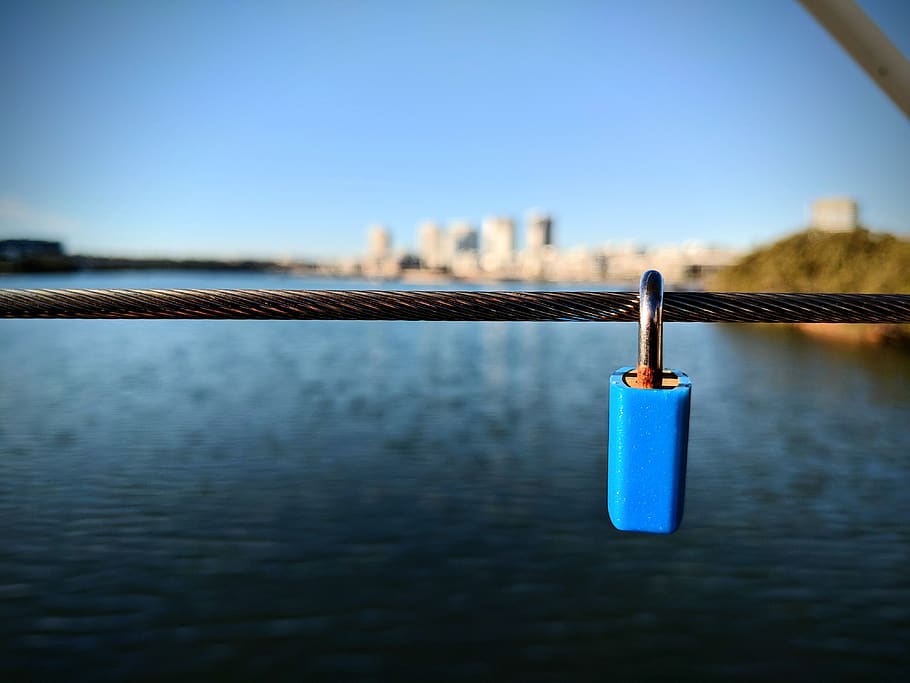 secret, lock, padlock, water, blue, sky, no people, architecture HD wallpaper