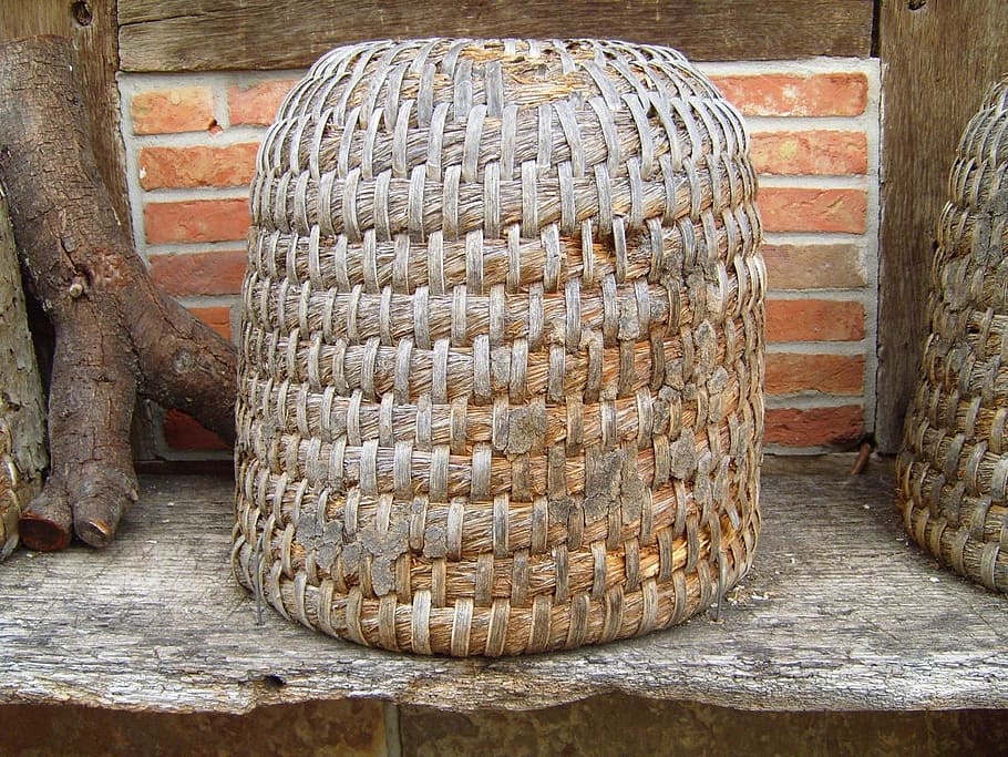beehive, wicker, old, no people, brick, wall - building feature HD wallpaper