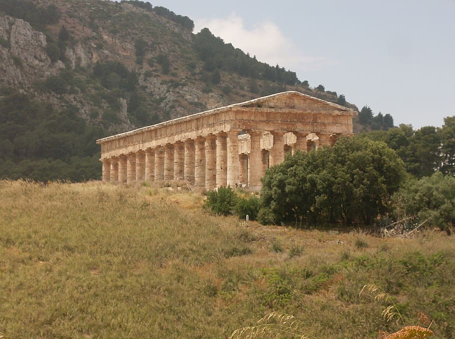 temple, sicily, greek, plant, built structure, architecture HD wallpaper