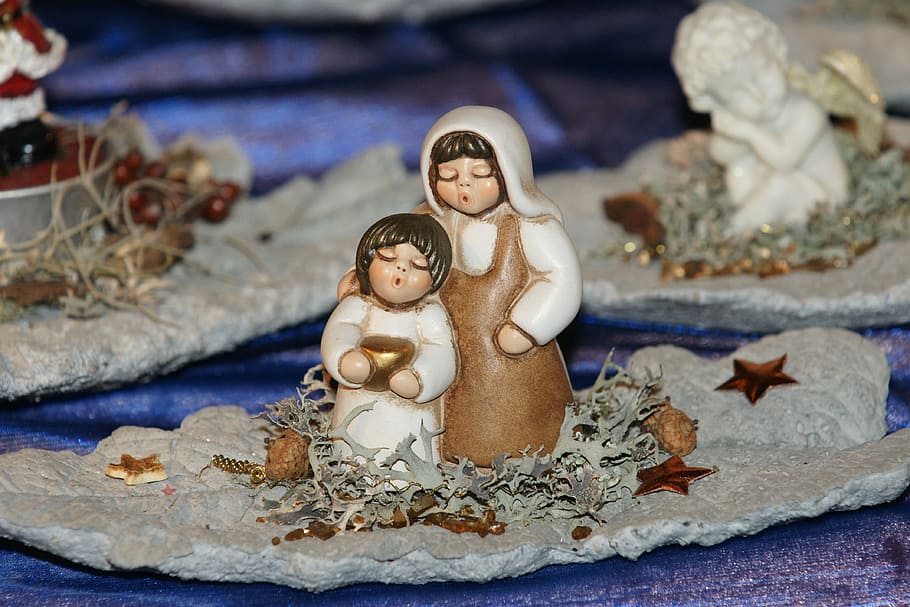 christmas, sing, figures, cute, deco, human representation HD wallpaper