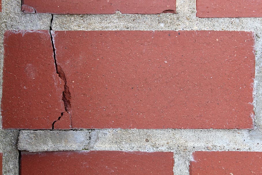 wall, stone, brick, fracture, broken, separation, background HD wallpaper