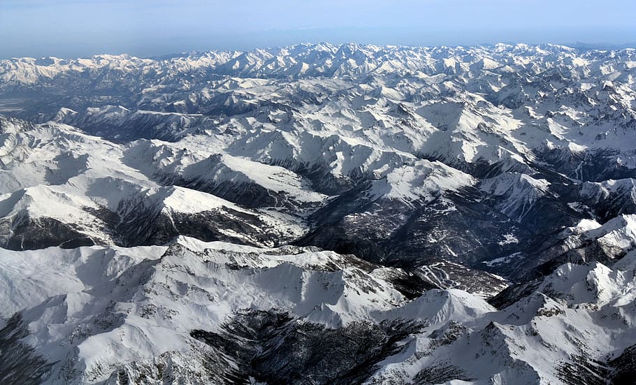 mountains covered in snow, alps, landscape, sky, clouds, nature HD wallpaper