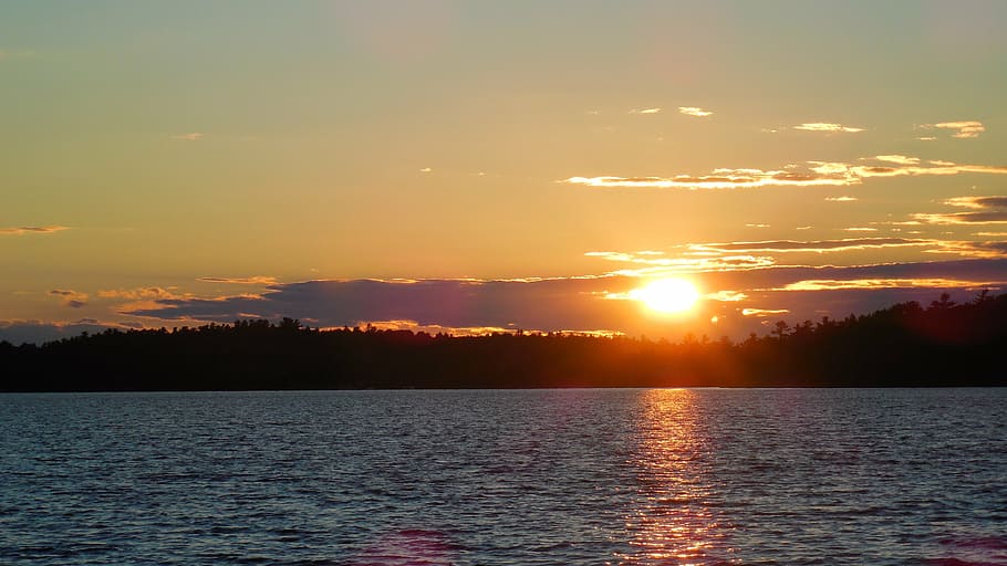sunset, sky, canada, color, sunlight, dusk, horizon, nature HD wallpaper