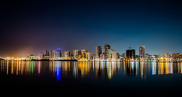 city building, sea, water, liquid, deep, establishment, infrastructure HD wallpaper