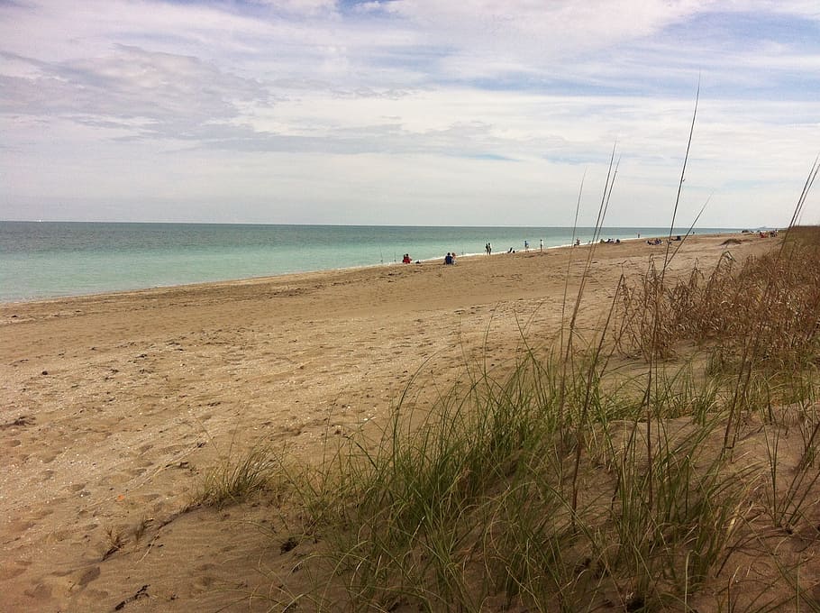 beach, ocean, sand, nature, shoreline, florida, clouds, sky HD wallpaper