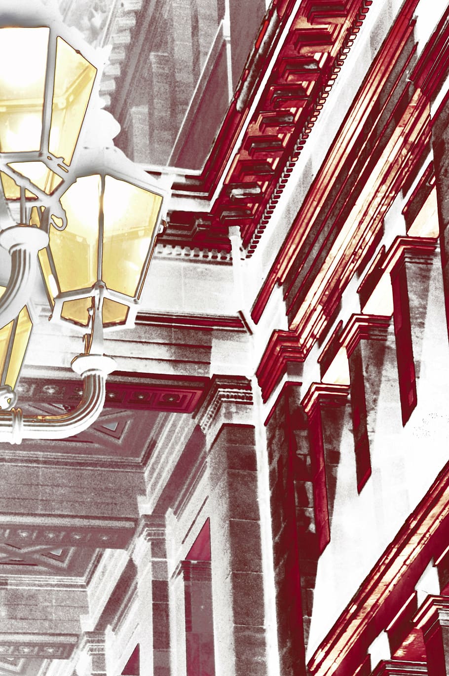 editing, gendarmenmarkt, white, red, yellow, lantern, konzerthaus berlin HD wallpaper