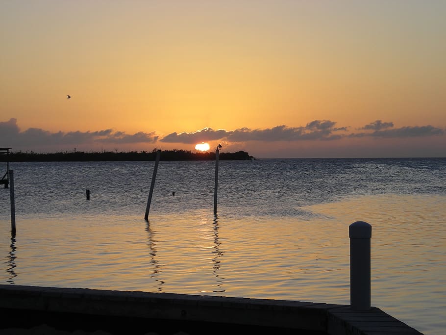 belize, sunset, water, sky, nature, sea, summer, outdoors, dusk HD wallpaper