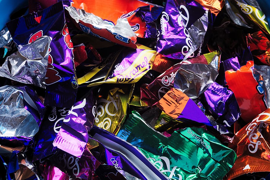wrappers, sweet, chocolate, mixed, colour, colourful, empty, HD wallpaper