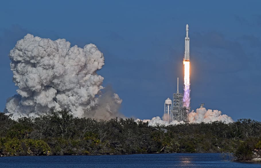 launch, spacex, falcon heavy, built structure, architecture, HD wallpaper