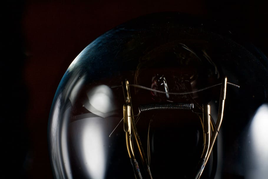 macro photography of electric bulb, closeup photo of light bulb HD wallpaper