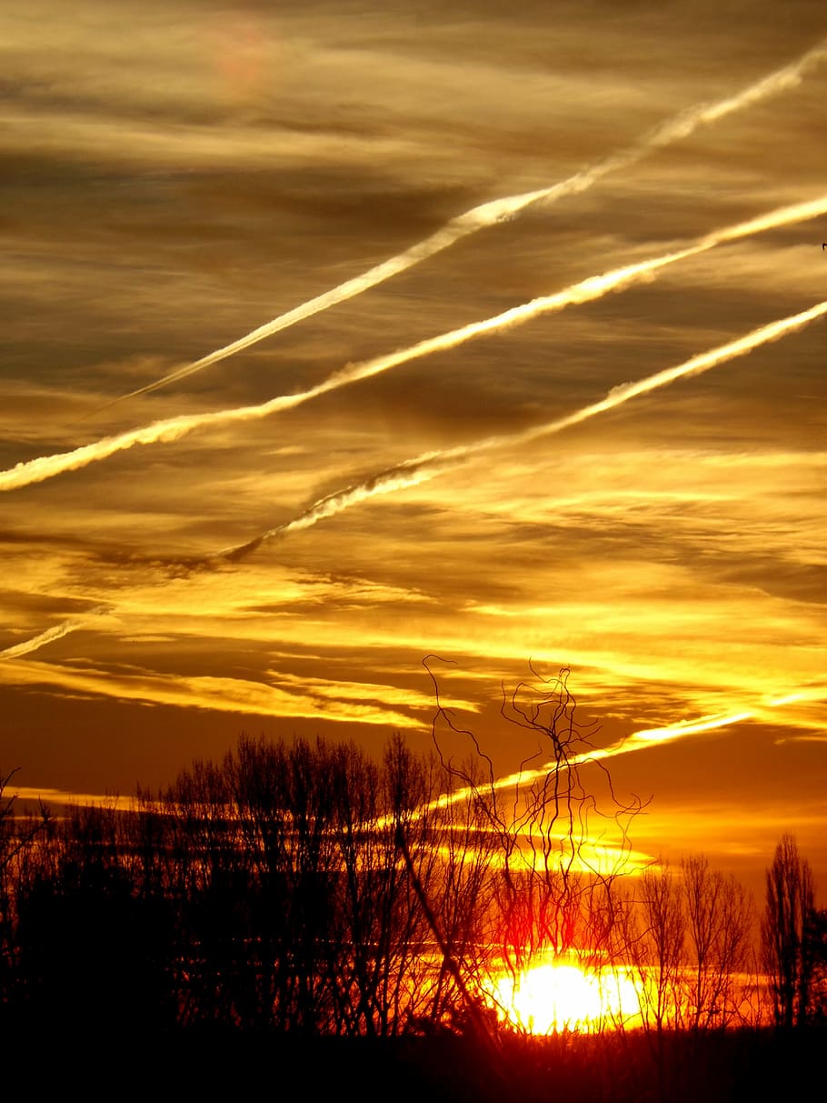 east, sun, cloud, red, landscape, sky, sunset, nature, dusk HD wallpaper